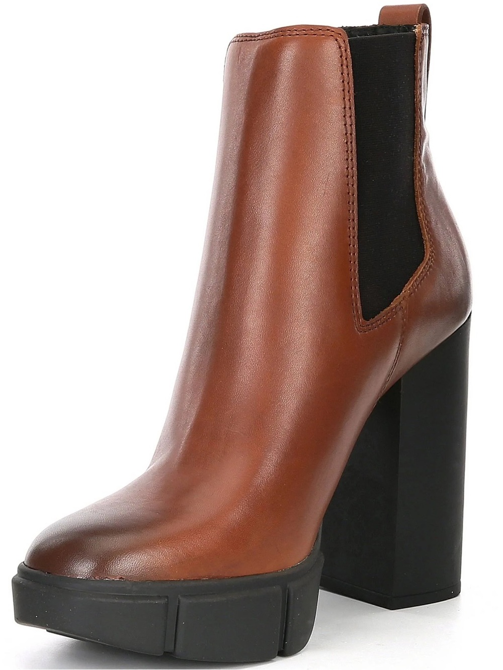 Steve Madden Women’s Brown Leather Block Heel Chelsea Ankle Boot (worn once)